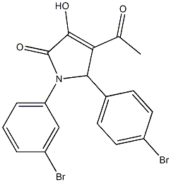 4-acetyl-1-(3-bromophenyl)-5-(4-bromophenyl)-3-hydroxy-1,5-dihydro-2H-pyrrol-2-one,,结构式