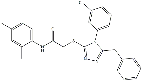 2-{[5-benzyl-4-(3-chlorophenyl)-4H-1,2,4-triazol-3-yl]sulfanyl}-N-(2,4-dimethylphenyl)acetamide Structure