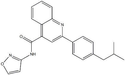 2-(4-isobutylphenyl)-N-(3-isoxazolyl)-4-quinolinecarboxamide,,结构式