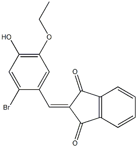 2-(2-bromo-5-ethoxy-4-hydroxybenzylidene)-1H-indene-1,3(2H)-dione 化学構造式