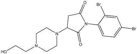 1-(2,4-dibromophenyl)-3-[4-(2-hydroxyethyl)-1-piperazinyl]-2,5-pyrrolidinedione|