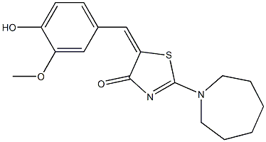 2-(1-azepanyl)-5-(4-hydroxy-3-methoxybenzylidene)-1,3-thiazol-4(5H)-one Structure