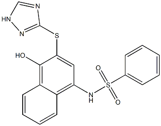 N-[4-hydroxy-3-(1H-1,2,4-triazol-3-ylsulfanyl)-1-naphthyl]benzenesulfonamide Structure