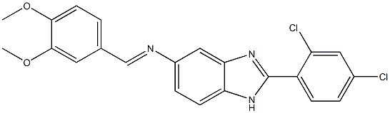 2-(2,4-dichlorophenyl)-N-(3,4-dimethoxybenzylidene)-1H-benzimidazol-5-amine Struktur