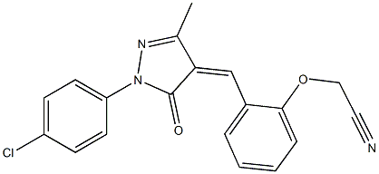 (2-{[1-(4-chlorophenyl)-3-methyl-5-oxo-1,5-dihydro-4H-pyrazol-4-ylidene]methyl}phenoxy)acetonitrile 结构式