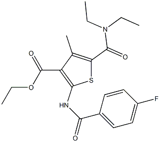 ethyl 5-[(diethylamino)carbonyl]-2-[(4-fluorobenzoyl)amino]-4-methyl-3-thiophenecarboxylate