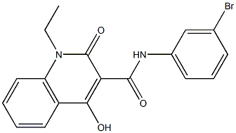 N-(3-bromophenyl)-1-ethyl-4-hydroxy-2-oxo-1,2-dihydroquinoline-3-carboxamide 化学構造式