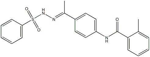 2-methyl-N-{4-[N-(phenylsulfonyl)ethanehydrazonoyl]phenyl}benzamide Struktur