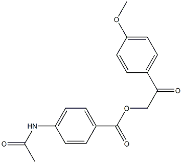 2-(4-methoxyphenyl)-2-oxoethyl 4-(acetylamino)benzoate 结构式