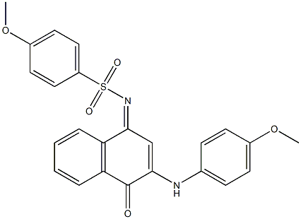 4-methoxy-N-(3-(4-methoxyanilino)-4-oxo-1(4H)-naphthalenylidene)benzenesulfonamide,,结构式