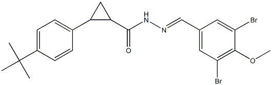 2-(4-tert-butylphenyl)-N'-(3,5-dibromo-4-methoxybenzylidene)cyclopropanecarbohydrazide 化学構造式