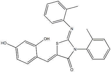 5-(2,4-dihydroxybenzylidene)-3-(2-methylphenyl)-2-[(2-methylphenyl)imino]-1,3-thiazolidin-4-one