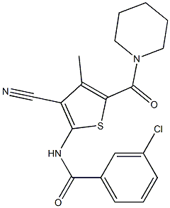 3-chloro-N-[3-cyano-4-methyl-5-(piperidin-1-ylcarbonyl)thien-2-yl]benzamide