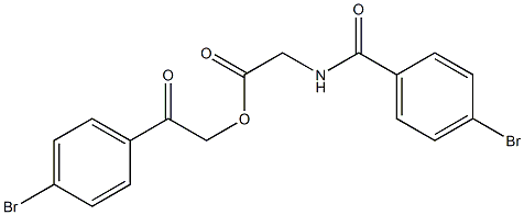2-(4-bromophenyl)-2-oxoethyl [(4-bromobenzoyl)amino]acetate,,结构式
