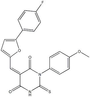 5-{[5-(4-fluorophenyl)-2-furyl]methylene}-1-(4-methoxyphenyl)-2-thioxodihydro-4,6(1H,5H)-pyrimidinedione