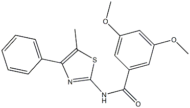 3,5-dimethoxy-N-(5-methyl-4-phenyl-1,3-thiazol-2-yl)benzamide 化学構造式