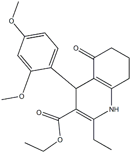 ethyl 4-(2,4-dimethoxyphenyl)-2-ethyl-5-oxo-1,4,5,6,7,8-hexahydro-3-quinolinecarboxylate 结构式