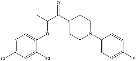 2,4-dichlorophenyl 2-[4-(4-fluorophenyl)-1-piperazinyl]-1-methyl-2-oxoethyl ether Struktur