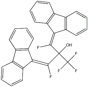 3-(9H-fluoren-9-ylidene)-2-[9H-fluoren-9-ylidene(fluoro)methyl]-1,1,1,3-tetrafluoro-2-propanol Struktur