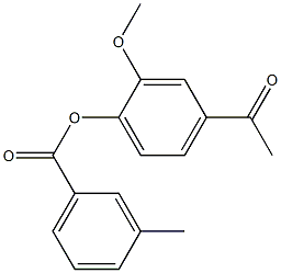 4-acetyl-2-methoxyphenyl 3-methylbenzoate Struktur