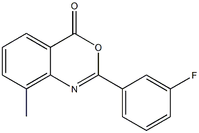 2-(3-fluorophenyl)-8-methyl-4H-3,1-benzoxazin-4-one Struktur