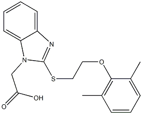 (2-{[2-(2,6-dimethylphenoxy)ethyl]sulfanyl}-1H-benzimidazol-1-yl)acetic acid Structure