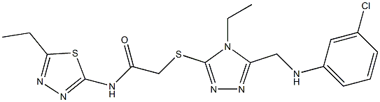 2-({5-[(3-chloroanilino)methyl]-4-ethyl-4H-1,2,4-triazol-3-yl}sulfanyl)-N-(5-ethyl-1,3,4-thiadiazol-2-yl)acetamide|