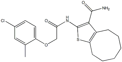 2-{[(4-chloro-2-methylphenoxy)acetyl]amino}-4,5,6,7,8,9-hexahydrocycloocta[b]thiophene-3-carboxamide Structure