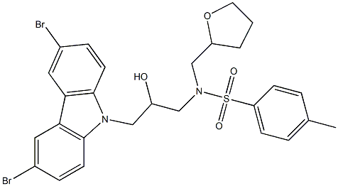 N-[3-(3,6-dibromo-9H-carbazol-9-yl)-2-hydroxypropyl]-4-methyl-N-(tetrahydro-2-furanylmethyl)benzenesulfonamide Structure