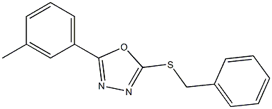 2-(benzylsulfanyl)-5-(3-methylphenyl)-1,3,4-oxadiazole Struktur