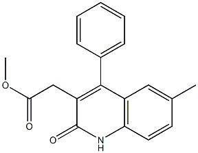 methyl (6-methyl-2-oxo-4-phenyl-1,2-dihydro-3-quinolinyl)acetate 化学構造式