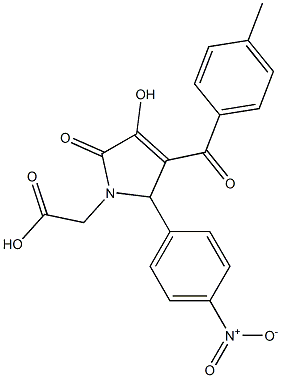 [3-hydroxy-5-{4-nitrophenyl}-4-(4-methylbenzoyl)-2-oxo-2,5-dihydro-1H-pyrrol-1-yl]acetic acid 结构式