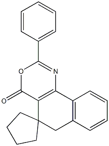 2-phenyl-5,6-dihydrospiro(4H-naphtho[1,2-d][1,3]oxazine-5,1'-cyclopentane)-4-one Struktur