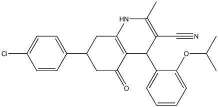 7-(4-chlorophenyl)-4-(2-isopropoxyphenyl)-2-methyl-5-oxo-1,4,5,6,7,8-hexahydro-3-quinolinecarbonitrile