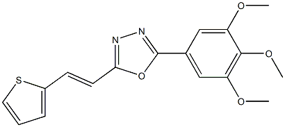 2-[2-(2-thienyl)vinyl]-5-(3,4,5-trimethoxyphenyl)-1,3,4-oxadiazole Struktur