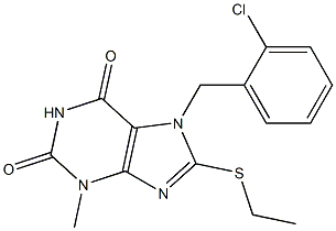 7-(2-chlorobenzyl)-8-(ethylsulfanyl)-3-methyl-3,7-dihydro-1H-purine-2,6-dione,,结构式