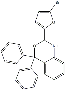 2-(5-bromo-2-furyl)-4,4-diphenyl-1,4-dihydro-2H-3,1-benzoxazine,,结构式