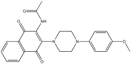 N-{3-[4-(4-methoxyphenyl)-1-piperazinyl]-1,4-dioxo-1,4-dihydro-2-naphthalenyl}acetamide Structure