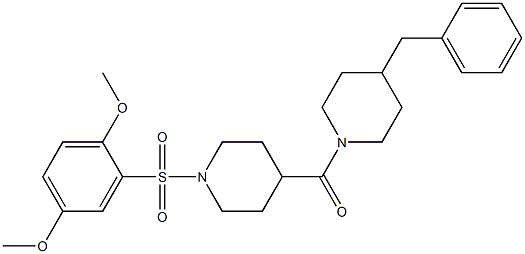 4-[(4-benzyl-1-piperidinyl)carbonyl]-1-[(2,5-dimethoxyphenyl)sulfonyl]piperidine Struktur