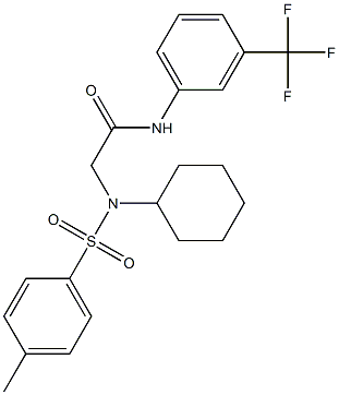 2-{cyclohexyl[(4-methylphenyl)sulfonyl]amino}-N-[3-(trifluoromethyl)phenyl]acetamide Struktur