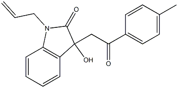 1-allyl-3-hydroxy-3-[2-(4-methylphenyl)-2-oxoethyl]-1,3-dihydro-2H-indol-2-one 化学構造式