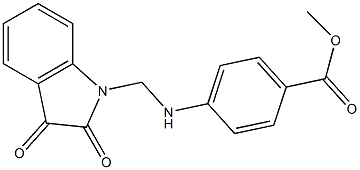 methyl 4-{[(2,3-dioxo-2,3-dihydro-1H-indol-1-yl)methyl]amino}benzoate,,结构式