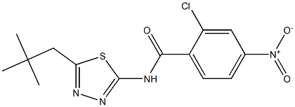 2-chloro-4-nitro-N-(5-neopentyl-1,3,4-thiadiazol-2-yl)benzamide 化学構造式