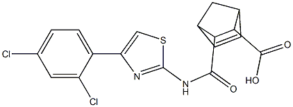 3-({[4-(2,4-dichlorophenyl)-1,3-thiazol-2-yl]amino}carbonyl)bicyclo[2.2.1]hept-5-ene-2-carboxylic acid Structure