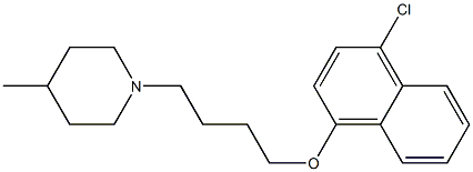 4-chloro-1-naphthyl 4-(4-methyl-1-piperidinyl)butyl ether 化学構造式