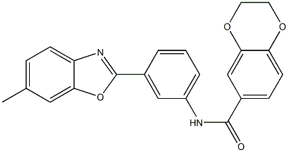 N-[3-(6-methyl-1,3-benzoxazol-2-yl)phenyl]-2,3-dihydro-1,4-benzodioxine-6-carboxamide Structure