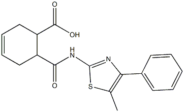 6-{[(5-methyl-4-phenyl-1,3-thiazol-2-yl)amino]carbonyl}-3-cyclohexene-1-carboxylic acid Structure