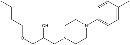 1-butoxy-3-[4-(4-methylphenyl)-1-piperazinyl]-2-propanol 化学構造式