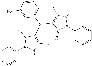 4-[(1,5-dimethyl-3-oxo-2-phenyl-2,3-dihydro-1H-pyrazol-4-yl)(3-hydroxyphenyl)methyl]-1,5-dimethyl-2-phenyl-1,2-dihydro-3H-pyrazol-3-one Structure