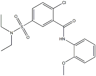 2-chloro-5-[(diethylamino)sulfonyl]-N-(2-methoxyphenyl)benzamide,,结构式